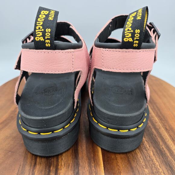 Dr Martens Blaire Sandals Women's 10 Pink Leather Ankle Strap Platform Comfort - Picture 4 of 7